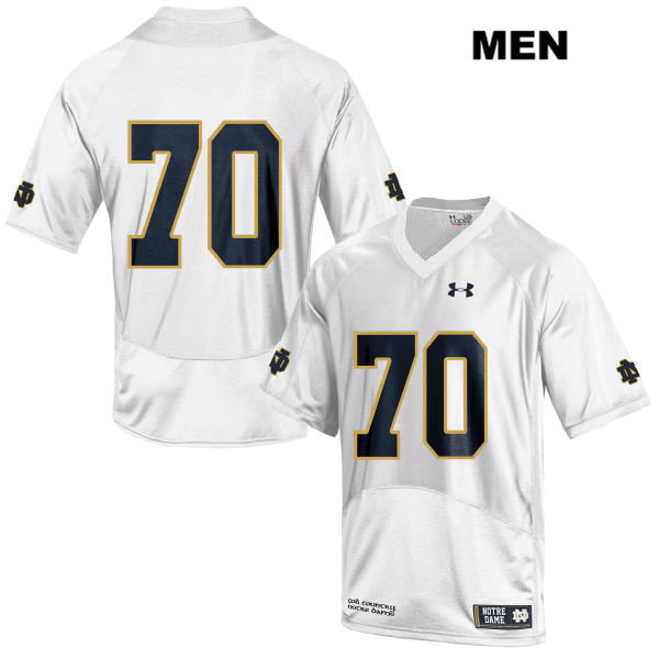 Men's NCAA Notre Dame Fighting Irish #70 Luke Jones Stitched College Under Armour Authentic White No Name Football Jersey TZ10H77RO